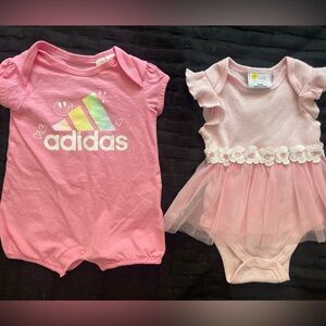 Adidas Pink Baby Romper